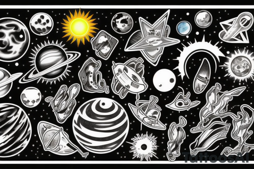 Solar system tattoo idea