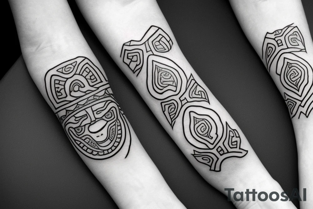 Small single forearm band tattoo

polynesian tattoo idea