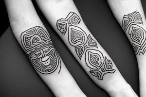 Small single forearm band tattoo

polynesian tattoo idea