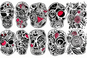 trash polka full sleeve tattoo tattoo idea