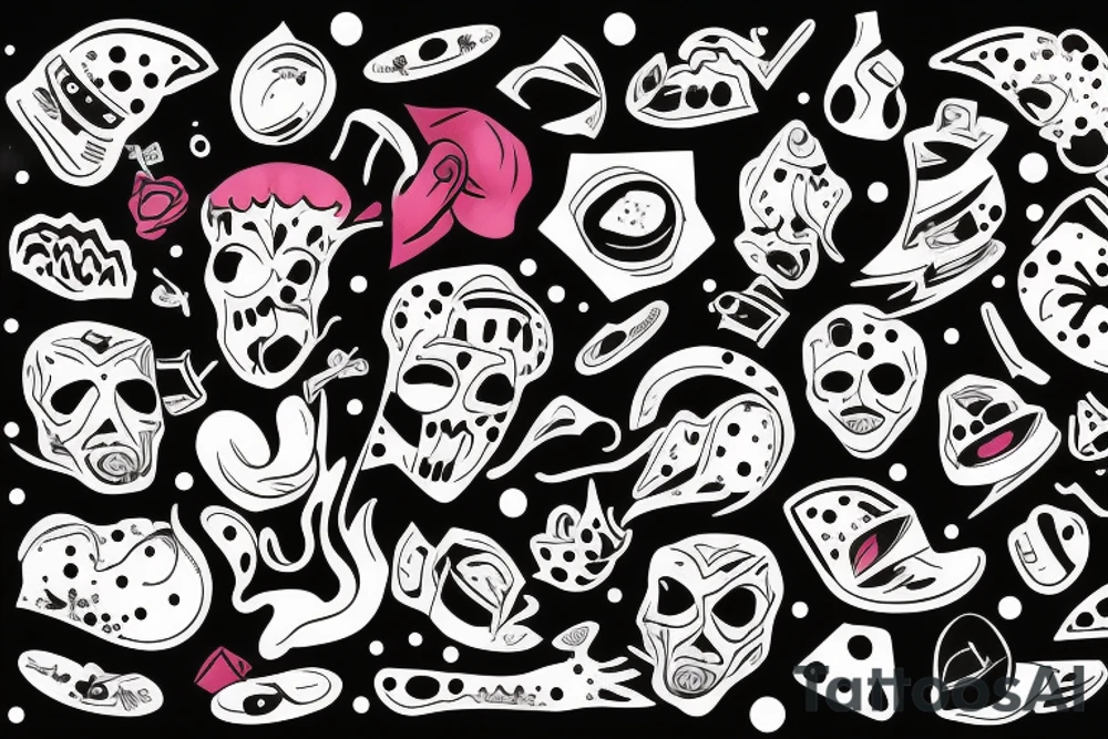 trash polka full sleeve tattoo tattoo idea