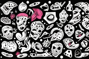 trash polka full sleeve tattoo tattoo idea