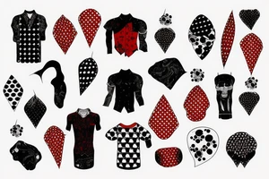 trash polka full sleeve and neck
black and red tattoo idea