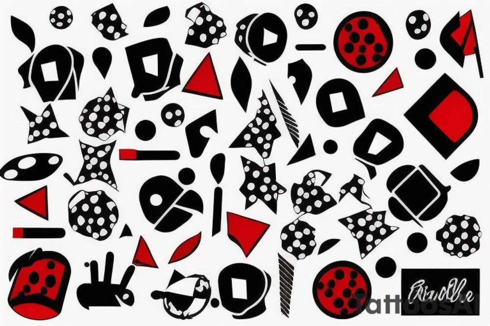 trash polka full sleeve and neck
black and red tattoo idea