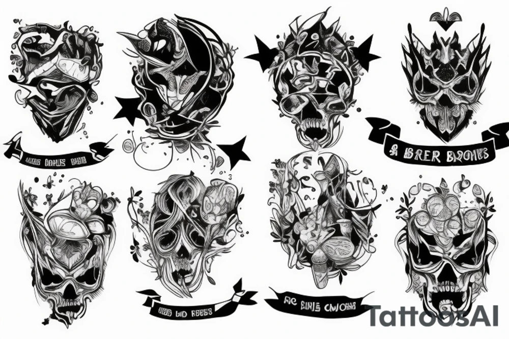 4 brothers and one are twins tattoo idea