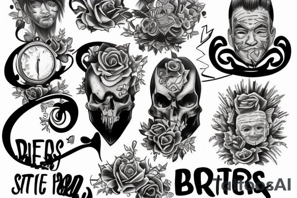 4 brothers and one are twins tattoo idea