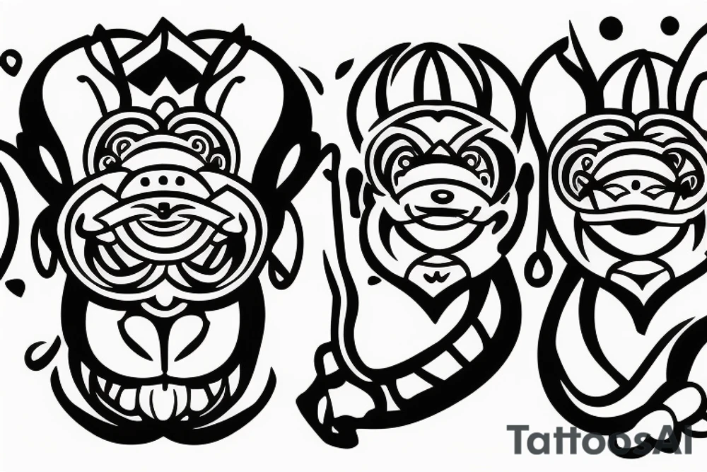 three wise monkeys  emojis tattoo idea