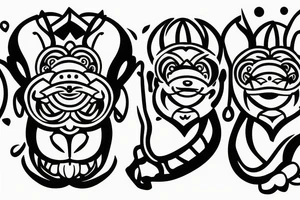 three wise monkeys  emojis tattoo idea