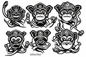 three wise monkeys  emojis tattoo idea