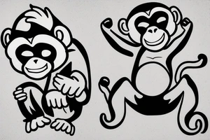monkey emoji covering his eyes, monkey emoji covering his ears and monkey emoji covering his eyes tattoo idea