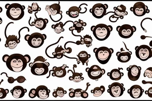 monkey emoji covering his eyes, monkey emoji covering his ears and monkey emoji covering his eyes tattoo idea