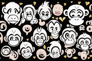 monkey emoji covering his eyes, monkey emoji covering his ears and monkey emoji covering his eyes tattoo idea