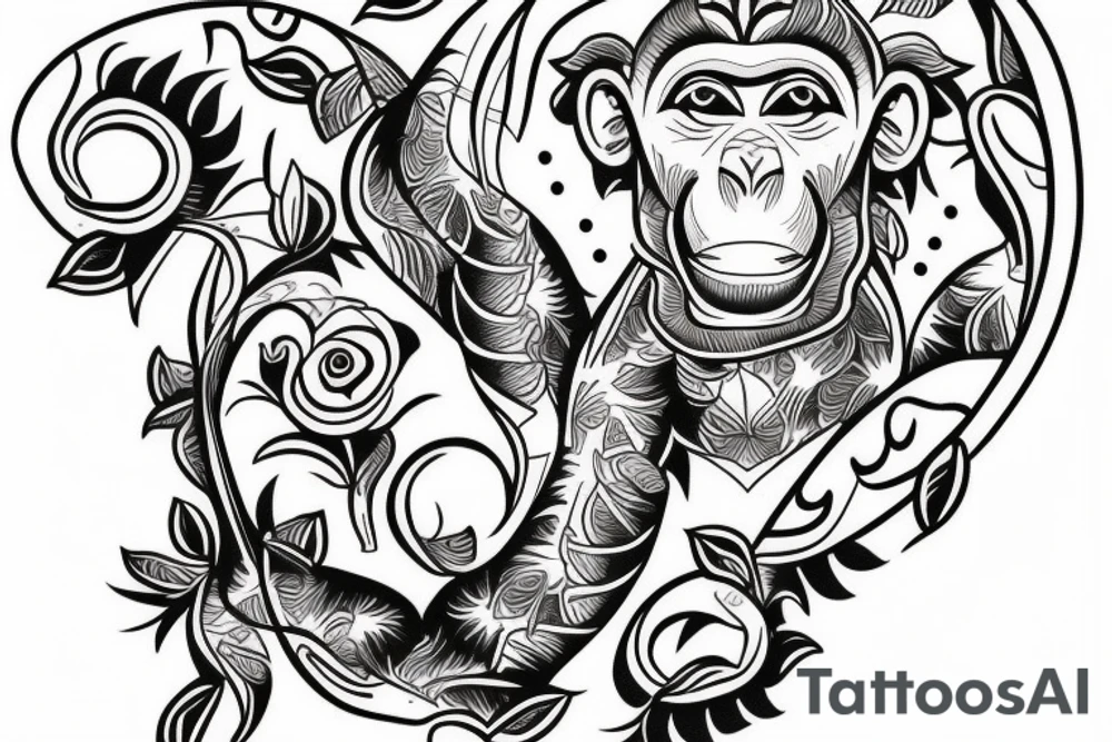 monkey tattoo idea