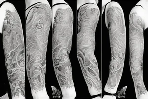 art fusion tattoo, white background, no skin tattoo idea