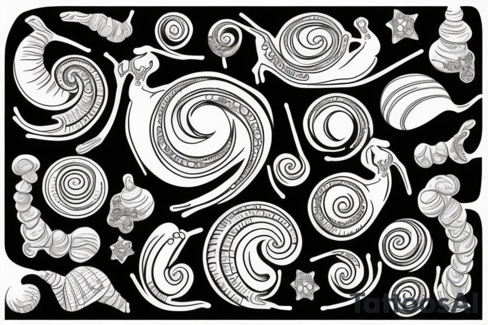 Snail and crystals tattoo idea