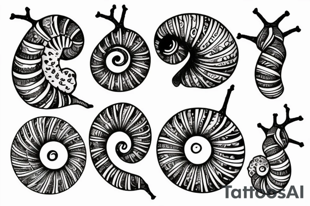 Snail and crystals tattoo idea