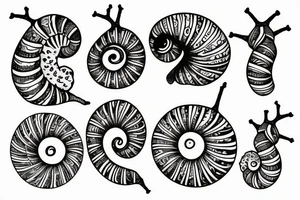 Snail and crystals tattoo idea
