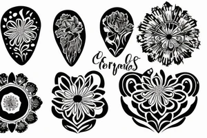 crystals floral tattoo idea
