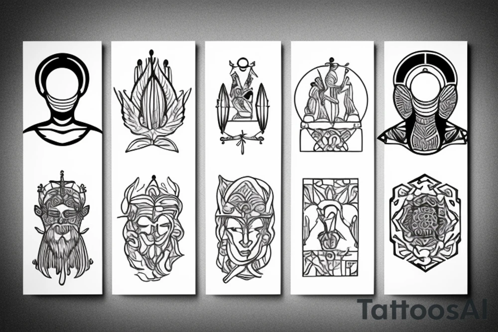 Four stoic virtues, minimalist tattoo idea