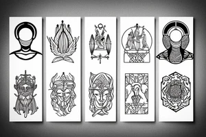 Four stoic virtues, minimalist tattoo idea