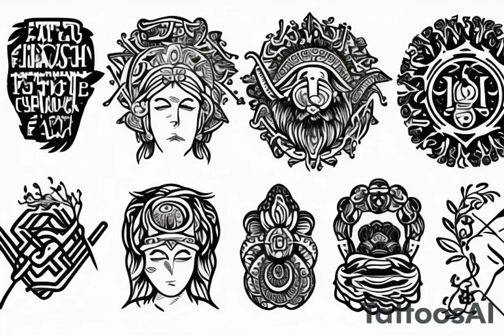 Four stoic virtues, minimalist tattoo idea