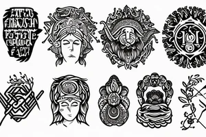 Four stoic virtues, minimalist tattoo idea