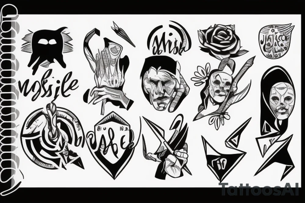Minimalist Images for Justice, moderation, courage, wisdom tattoo idea