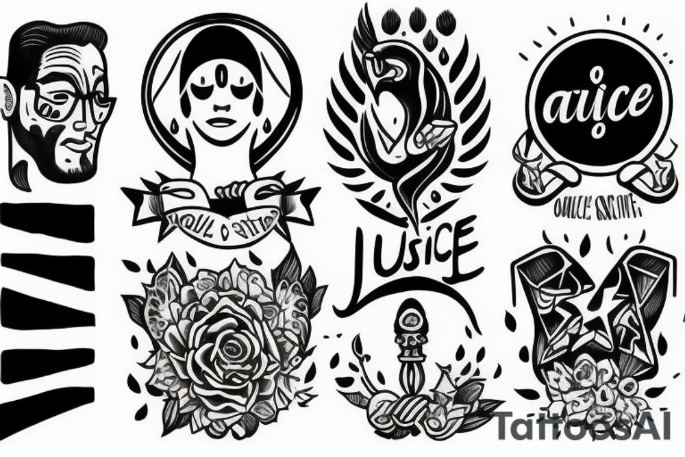 Minimalist Images for Justice, moderation, courage, wisdom tattoo idea