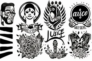 Minimalist Images for Justice, moderation, courage, wisdom tattoo idea