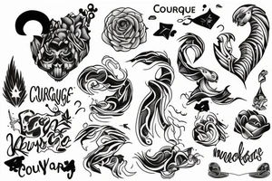 Images for courage with minimal ink tattoo idea