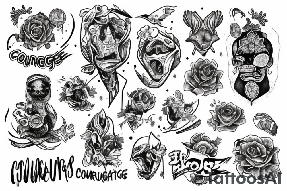 Images for courage with minimal ink less ink tattoo idea