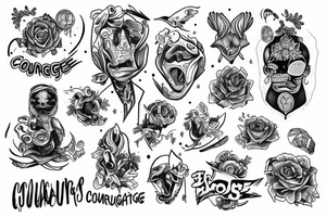 Images for courage with minimal ink less ink tattoo idea