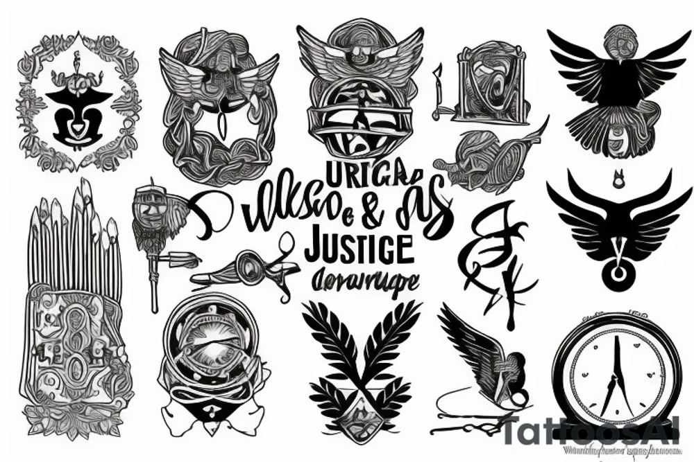 Wisdom, courage, justice, temperance tattoo idea
