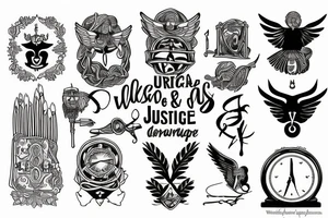Wisdom, courage, justice, temperance tattoo idea