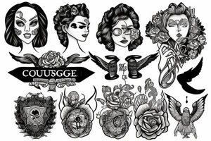 Wisdom, courage, justice, temperance tattoo idea