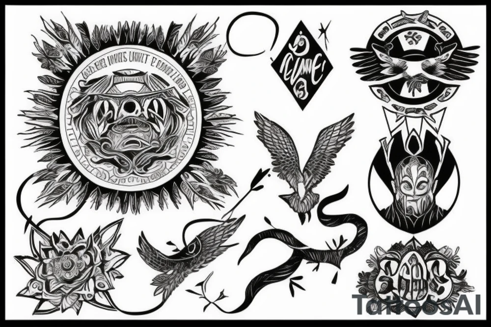 Wisdom, courage, justice, temperance tattoo idea