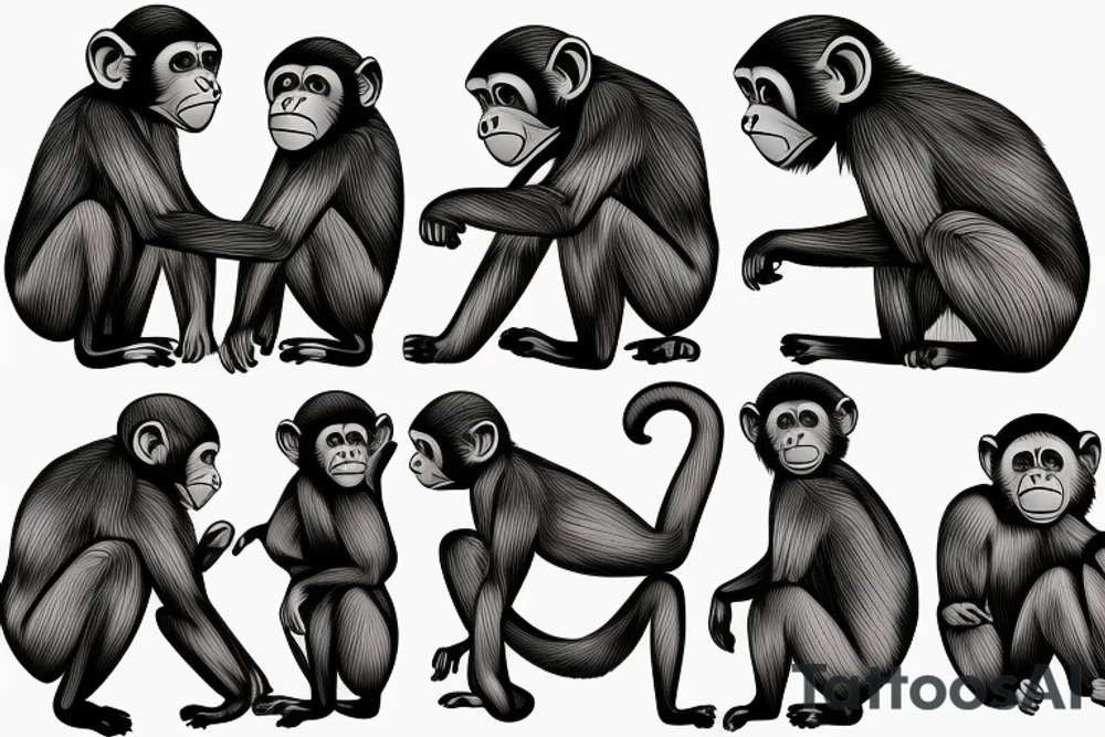 emoji monkey tattoo idea