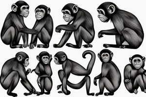 emoji monkey tattoo idea