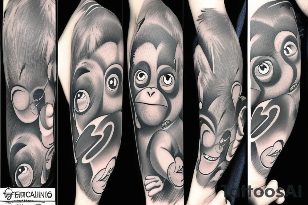 emoji monkey tattoo idea