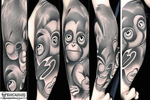emoji monkey tattoo idea