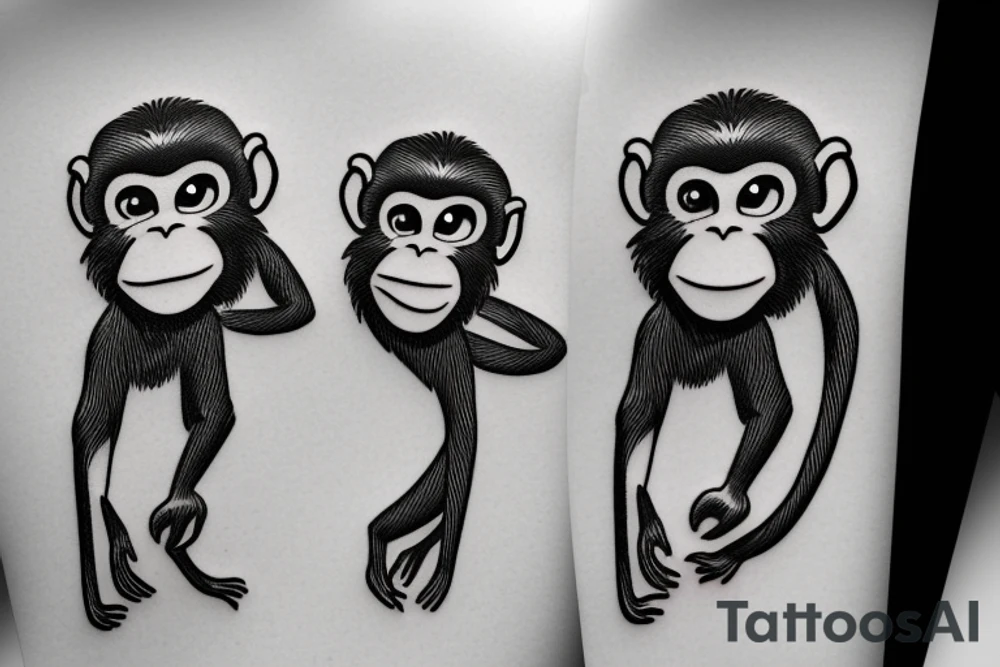 emoji monkey tattoo idea