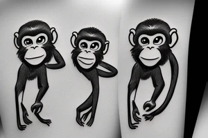 emoji monkey tattoo idea