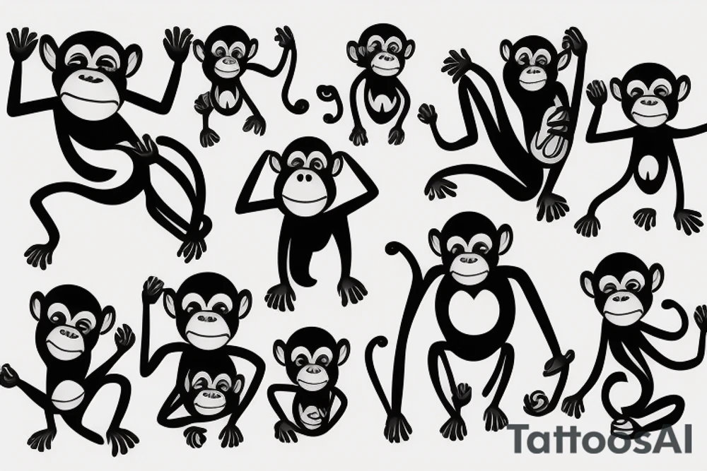 emoji monkey tattoo idea