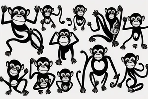 emoji monkey tattoo idea