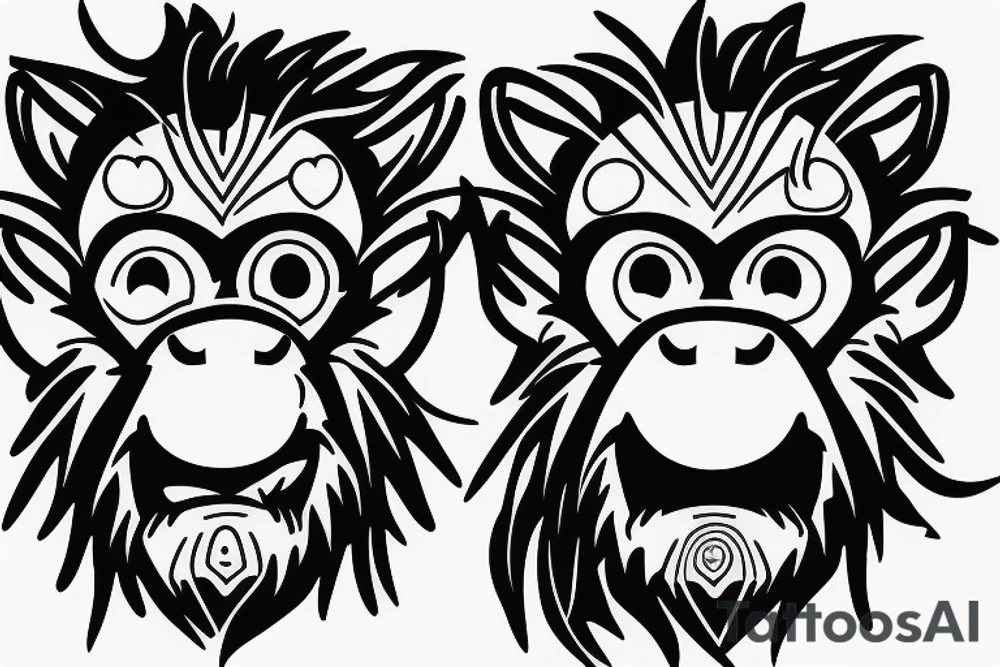 emoji monkey tattoo idea