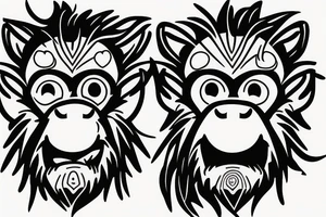 emoji monkey tattoo idea