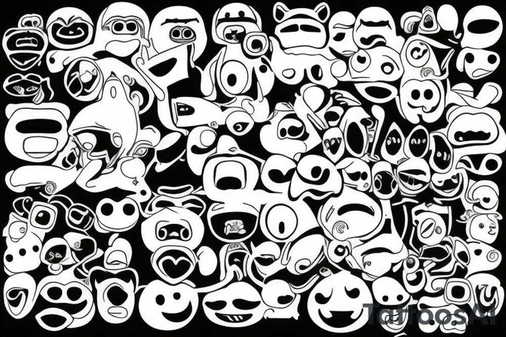 emoji monkey tattoo idea