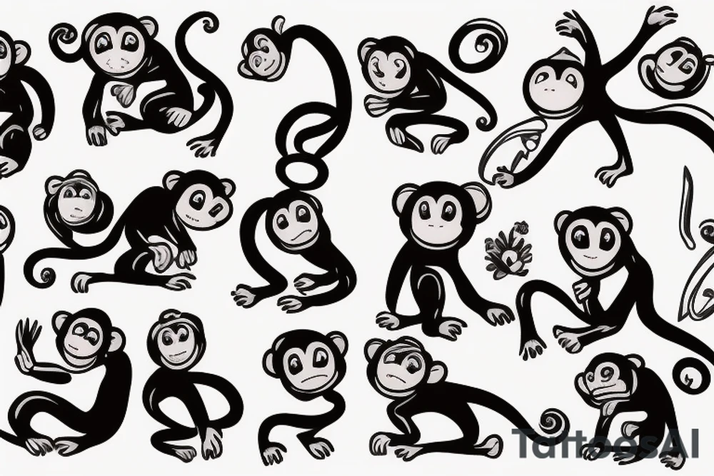 emoji monkey tattoo idea