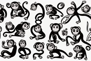 emoji monkey tattoo idea