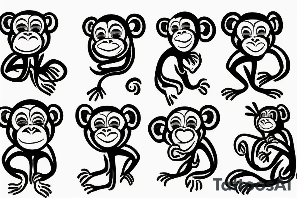 emoji monkey tattoo idea